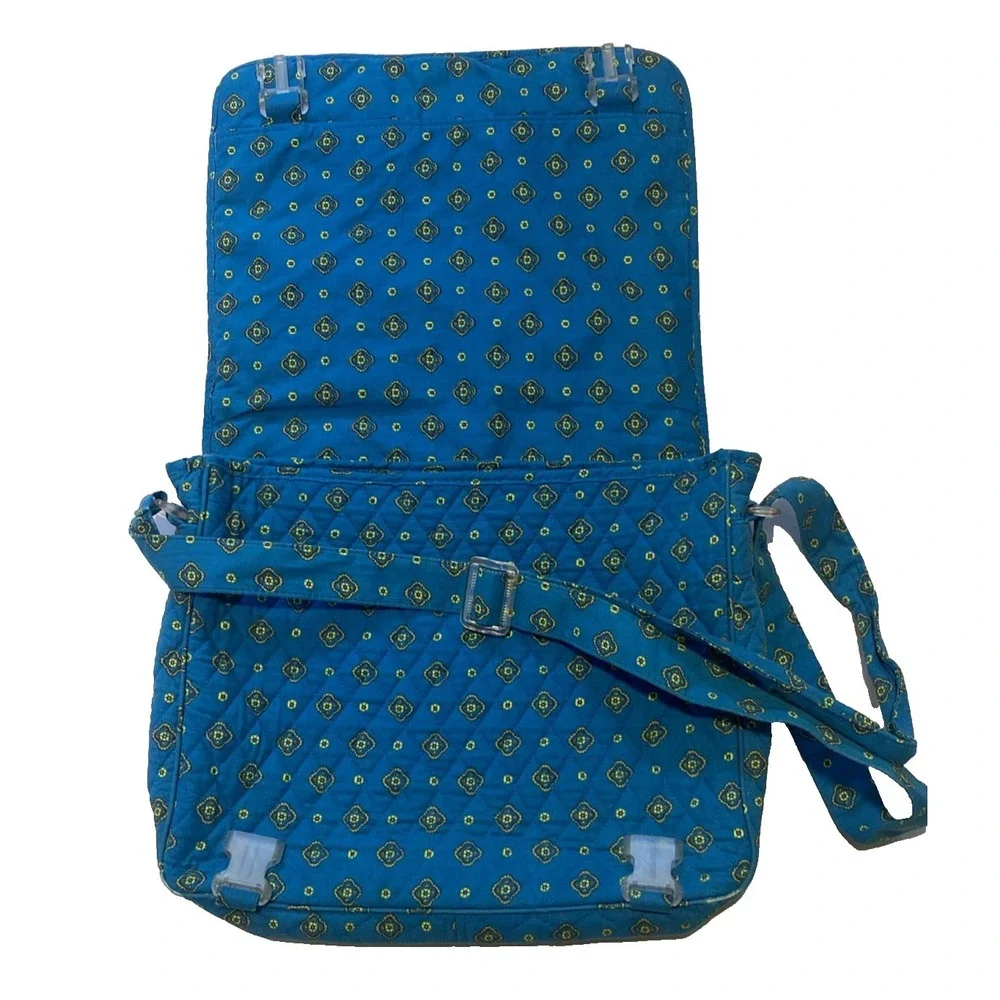 Victoria Hill Quilted Diaper Overnight Tote Large Travel Bag Cotton Blue Paisley - Picture 7 of 16